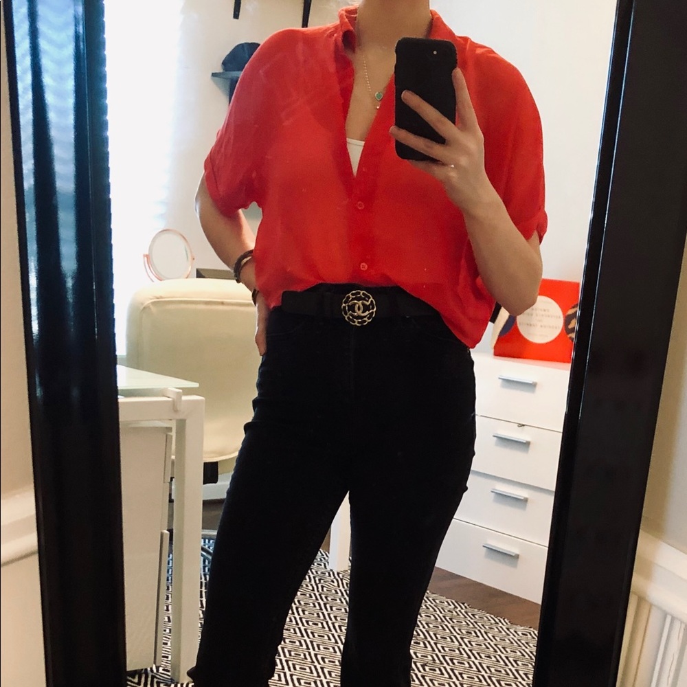 Sheer Coral Crop Top